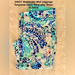 NWOT Weekender Midi Leggings Turquoise Oasis Wave after Wave-
XLARGE